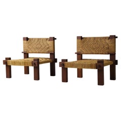 Rare pair of lounge chairs by Mini Boga for Taaru, India ca. 1960