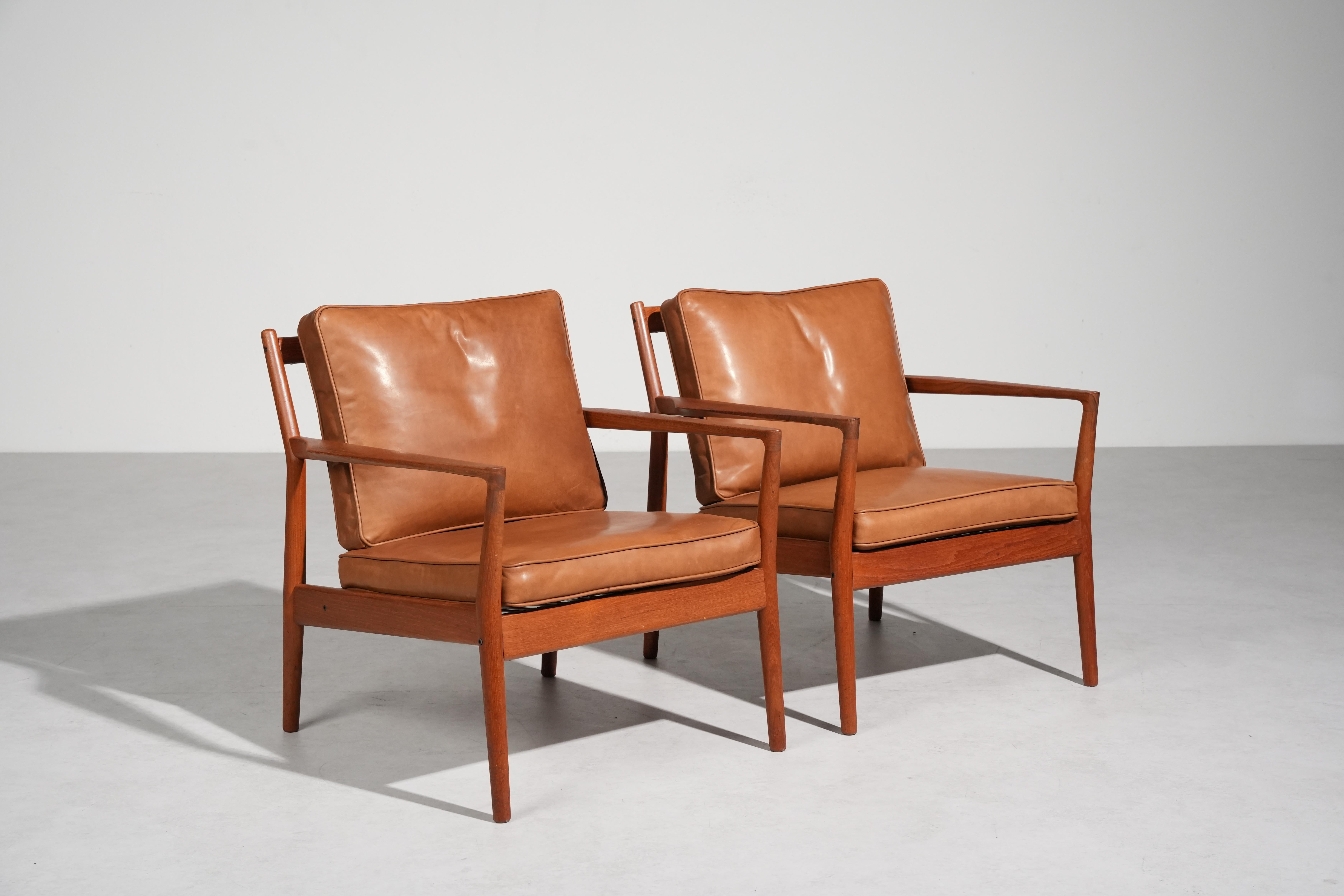 Raro par de tumbonas de Steffen Syrach-Larsen para Børge Jensen en venta 6