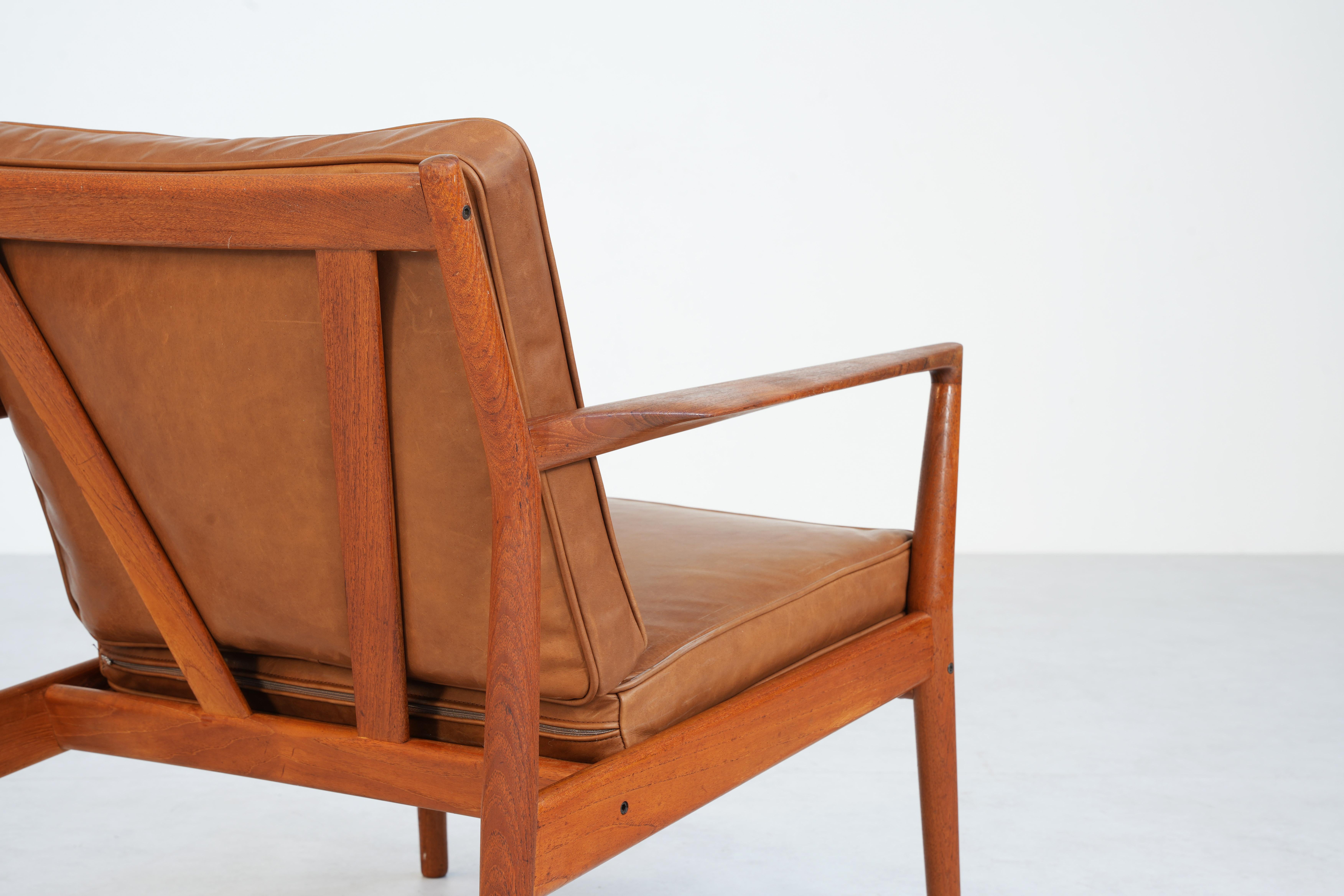 Leather Rare Pair of Lounge Chairs by Steffen Syrach-Larsen for Børge Jensen For Sale