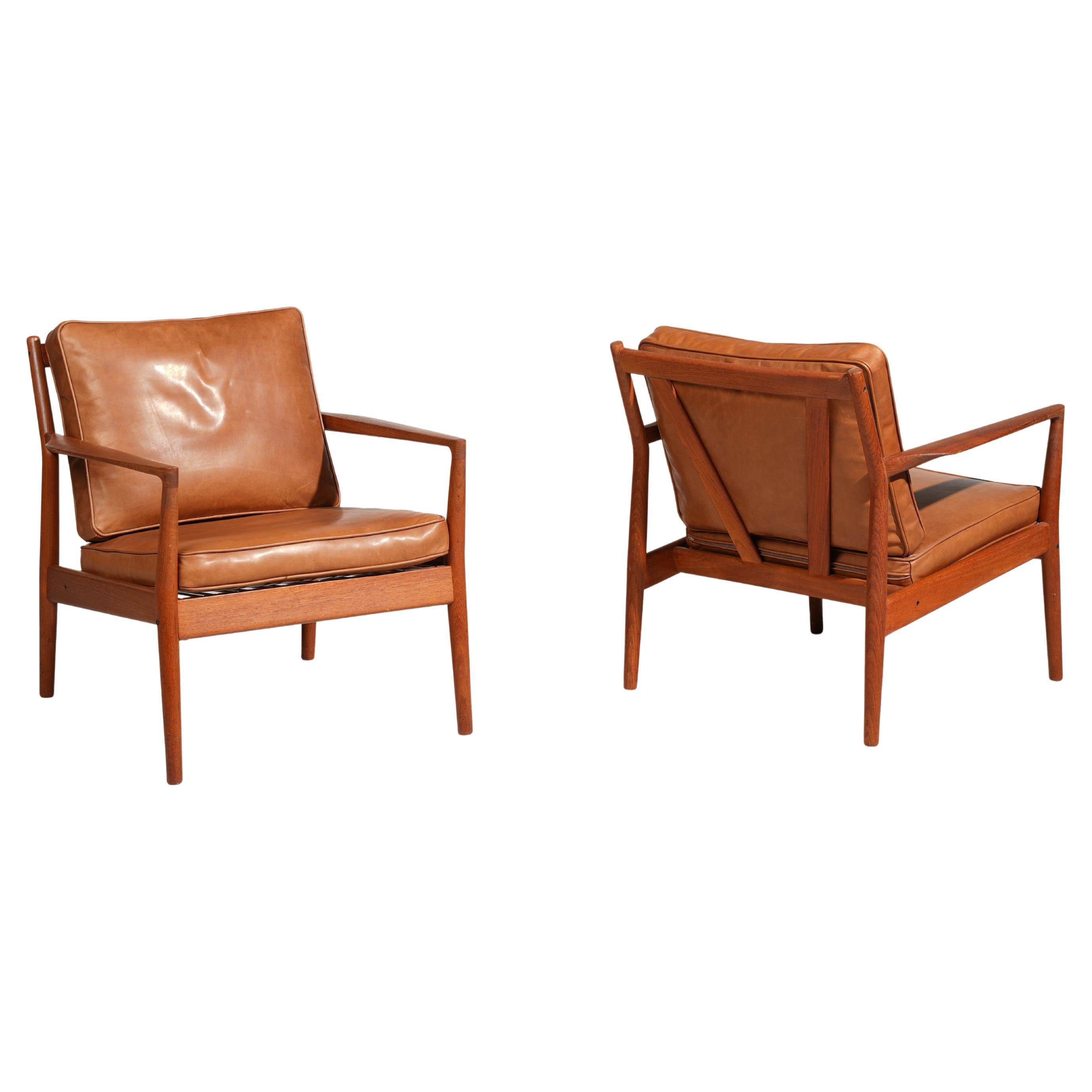 Rare paire de chaises longues de Steffen Syrach-Larsen pour Børge Jensen