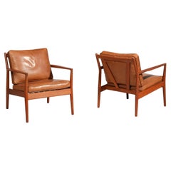 Rare Pair of Lounge Chairs by Steffen Syrach-Larsen for Børge Jensen