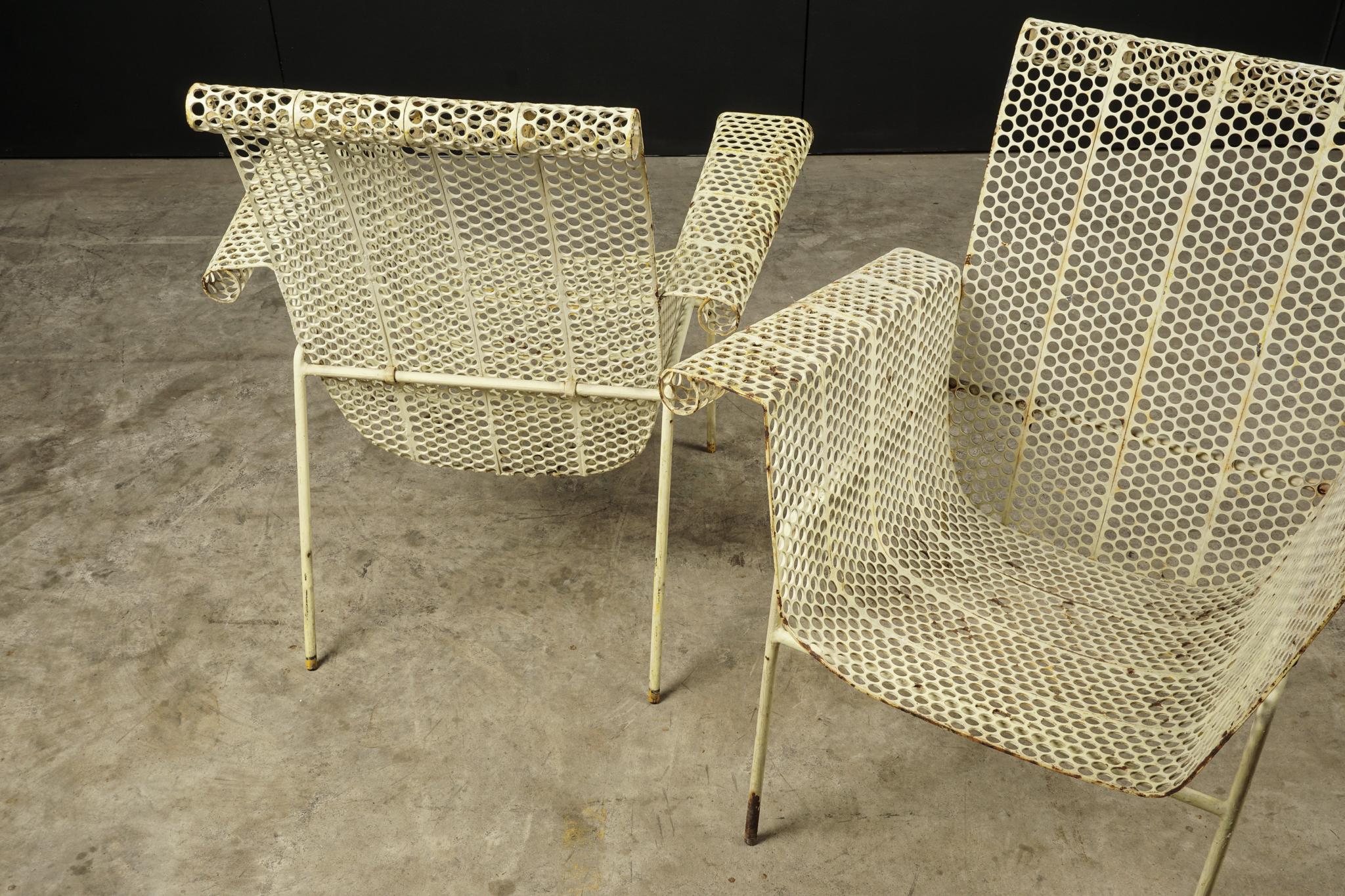 Mid-20th Century Rare Pair of Lounge Chairs Designed by Rene Malaval, France, 1940s