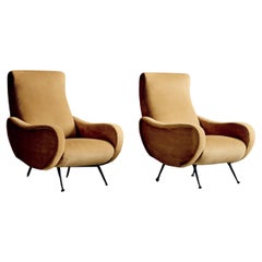 Rare Pair of Lounge Chairs in the manner of Gastone Rinaldi