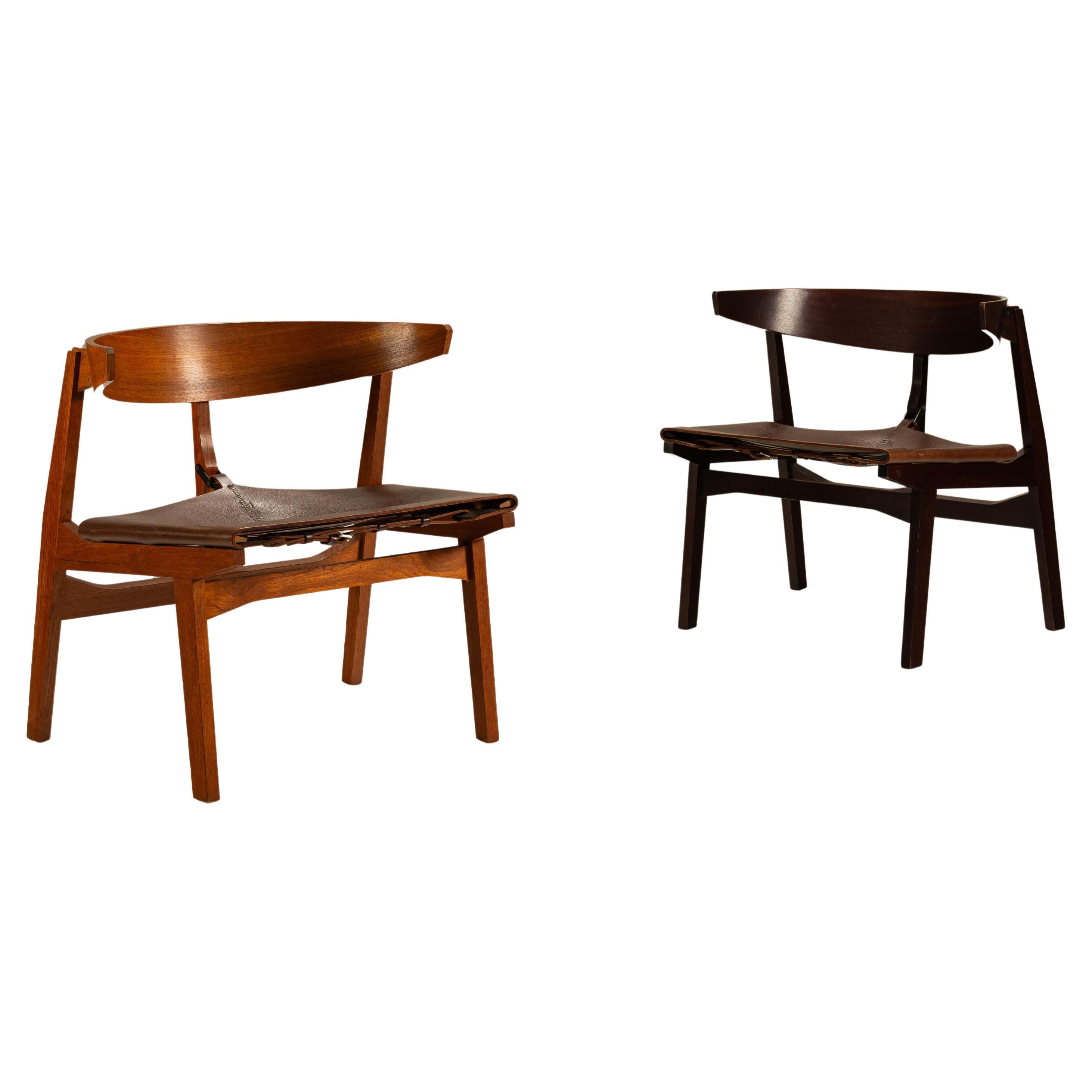 Rare Pair of Lounge Chairs Mod. 8102 by Giuseppe Zammerini for MIM Roma, Italy in vendita