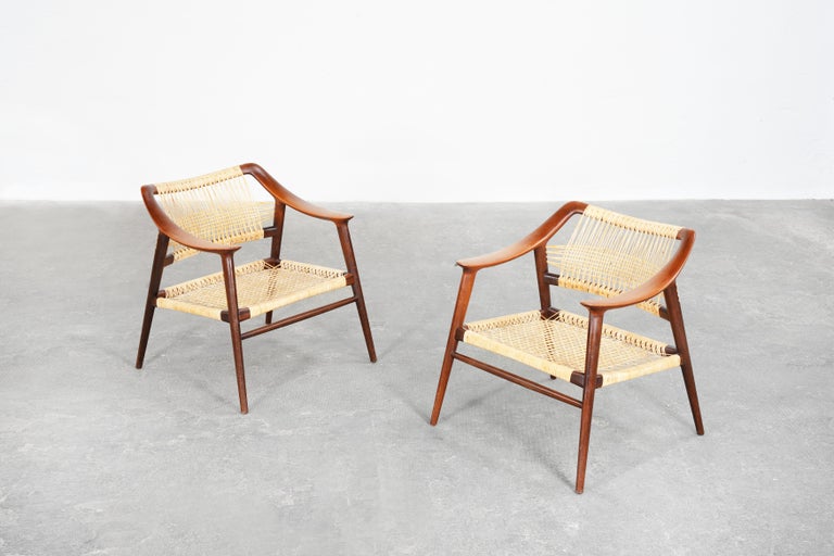 Rare Pair of Lounge Easy Chairs by Rastad & Relling Mod. Bambi, Norway For Sale 2