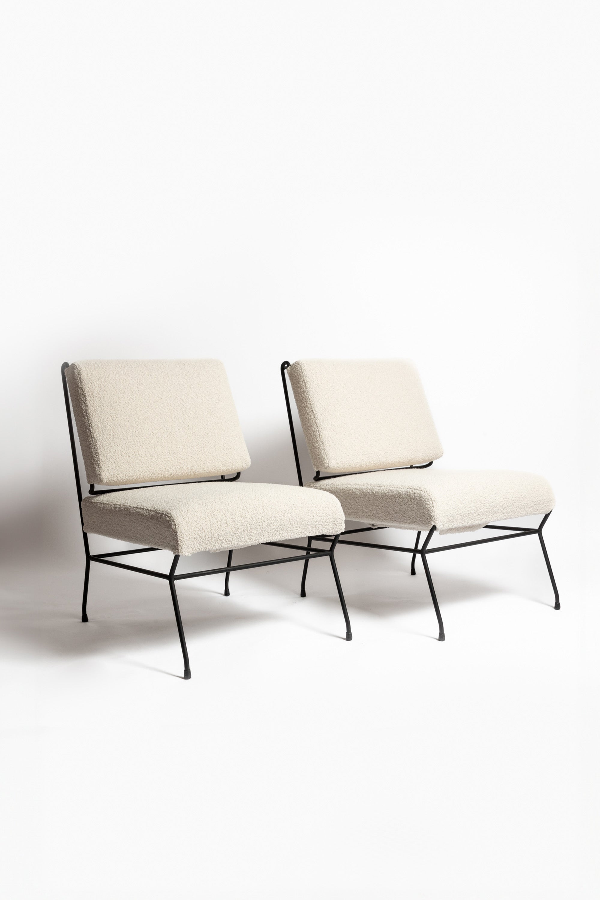 Rare Pair of Low Chairs by Gastone Rinaldi for Rima For Sale