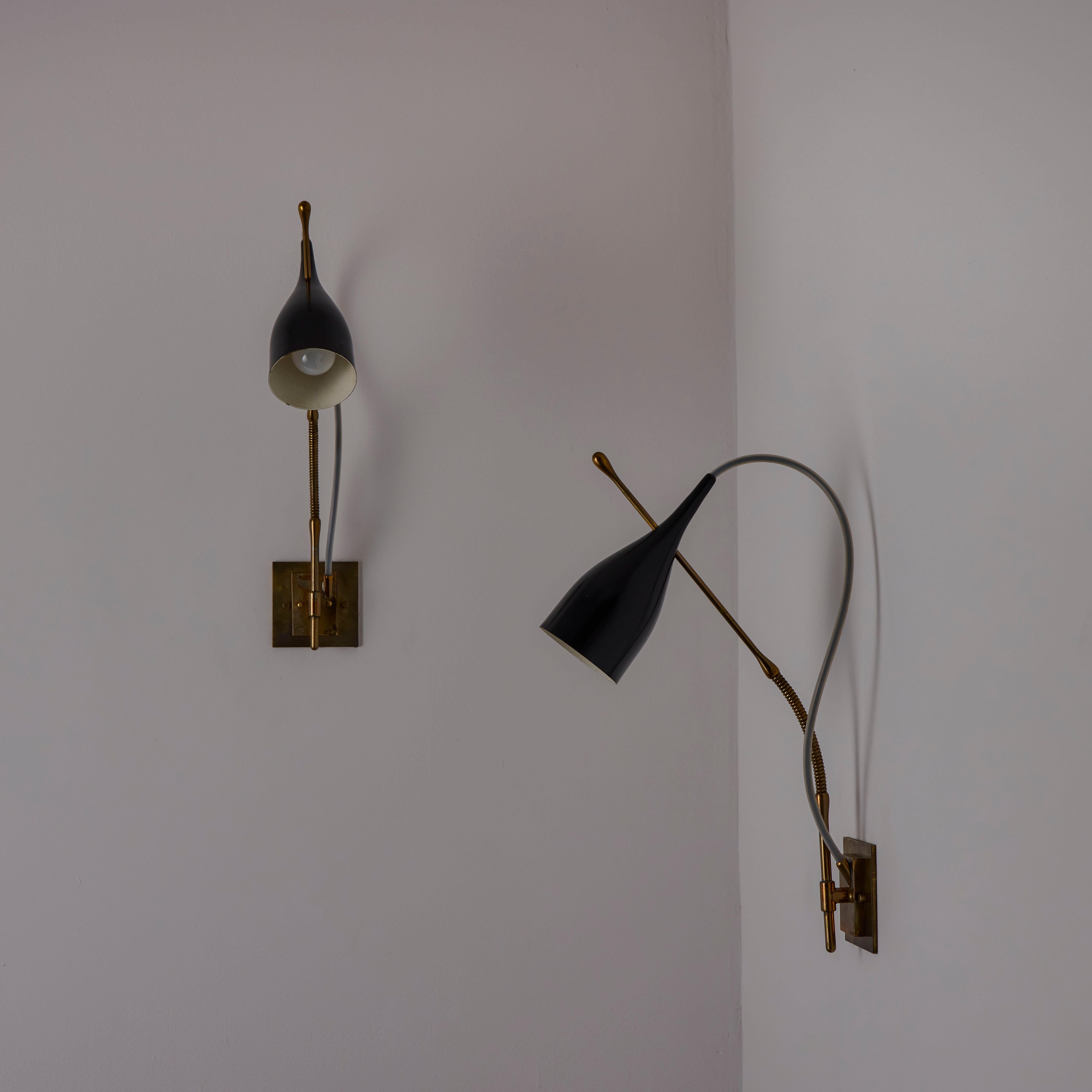 Rare Pair of 'Lucinella' Wall Lights by Angelo Lelii for Arredoluce en venta 5
