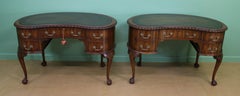 Rare Pair of Mahogany Kidney Shaped Writing Desks by Waring and Gillow