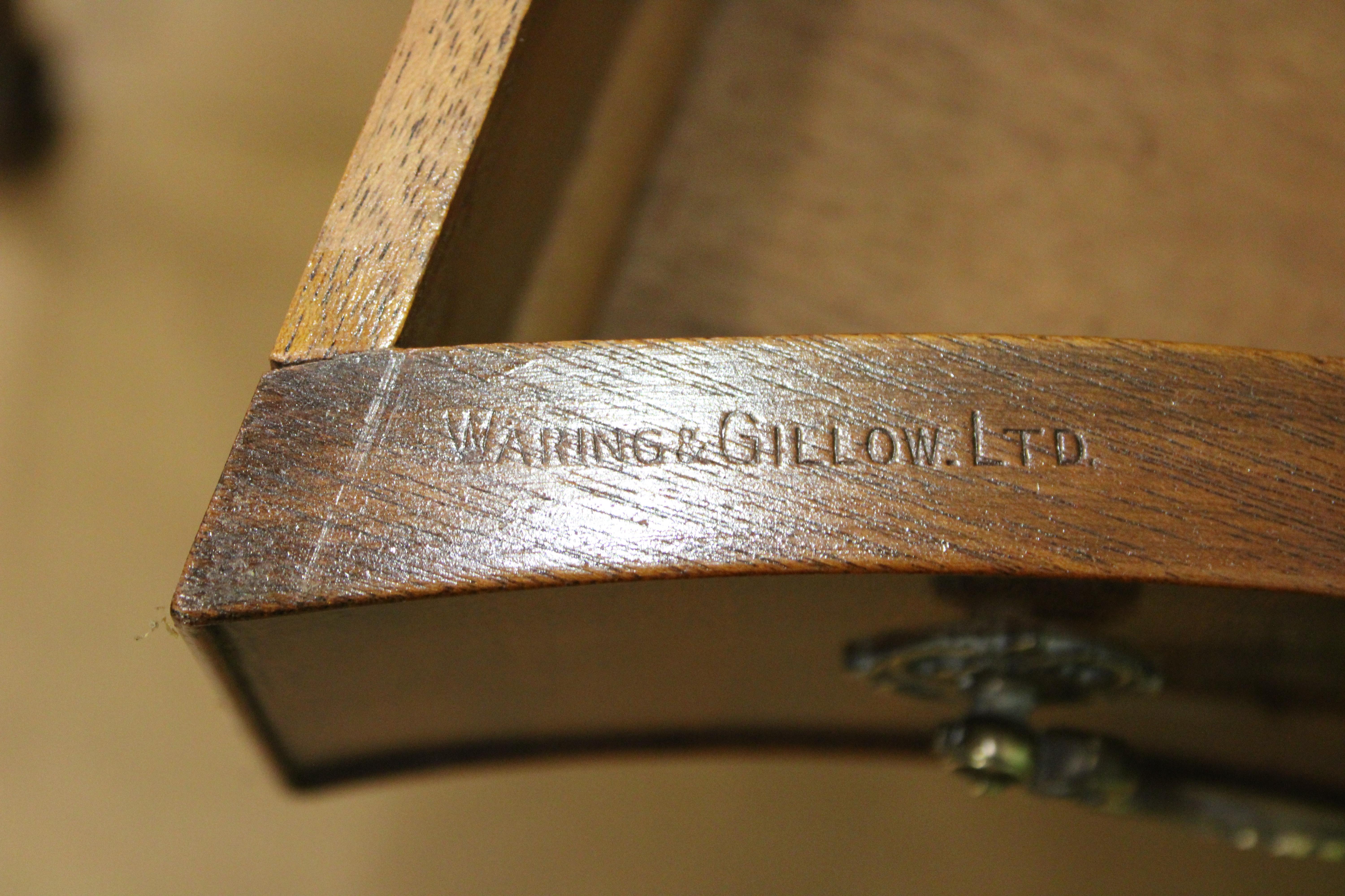 Rare Pair of Mahogany Kidney Shaped Writing Desks by Waring and Gillow For Sale 14