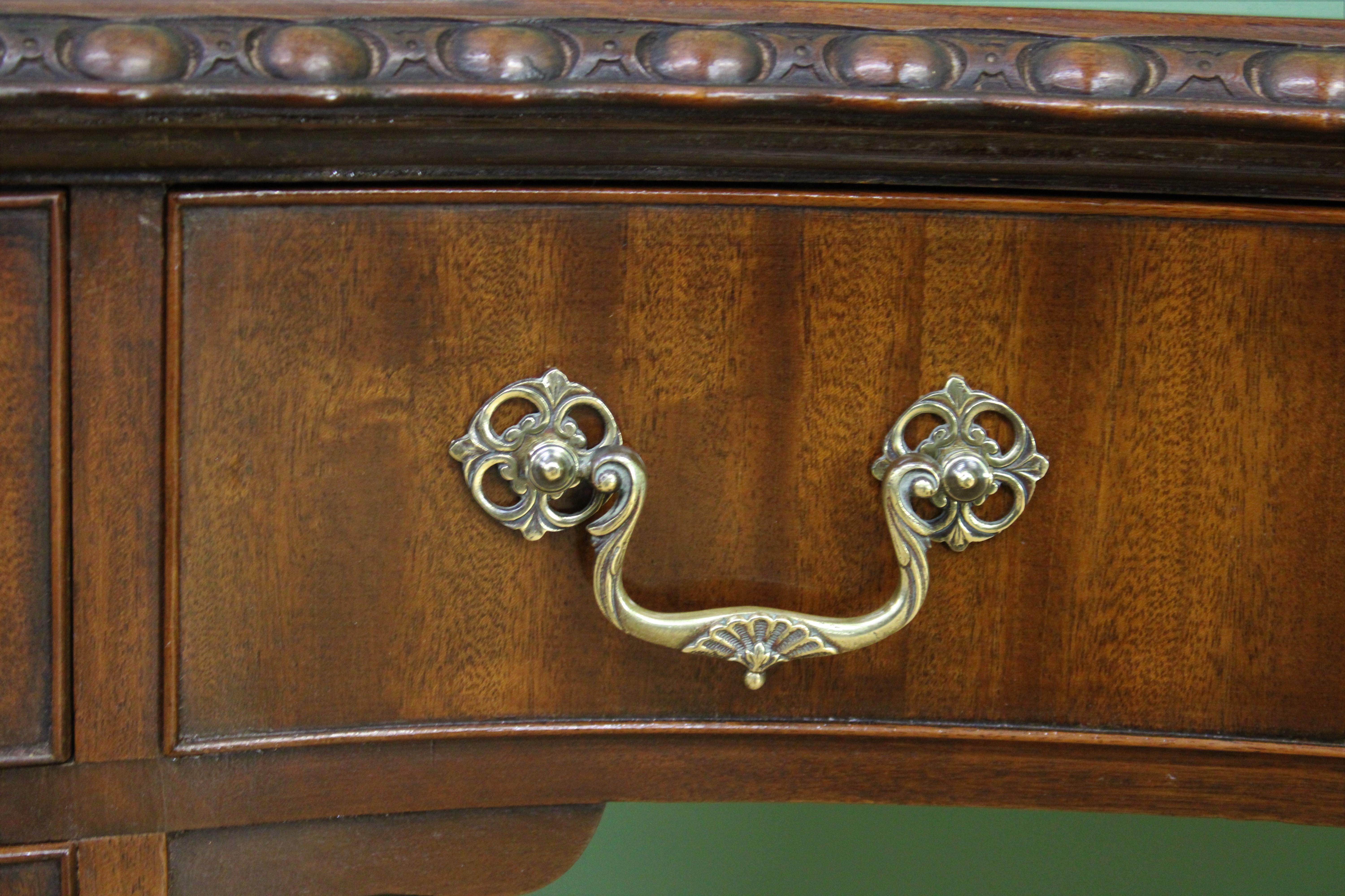 Rare Pair of Mahogany Kidney Shaped Writing Desks by Waring and Gillow For Sale 2