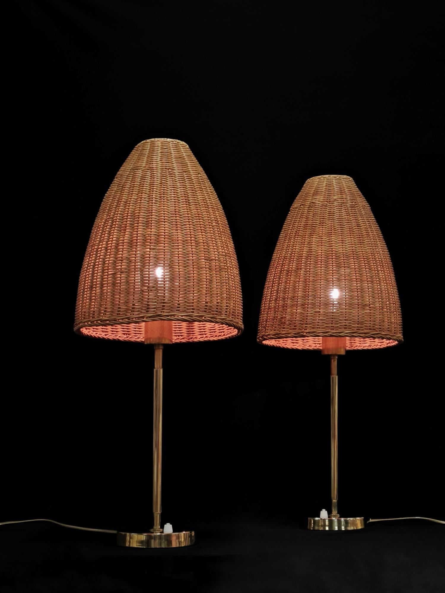 Rare Pair of Maija Heikinheimo Table Lamps Model MH705, Valaistustyö 1960s For Sale 3