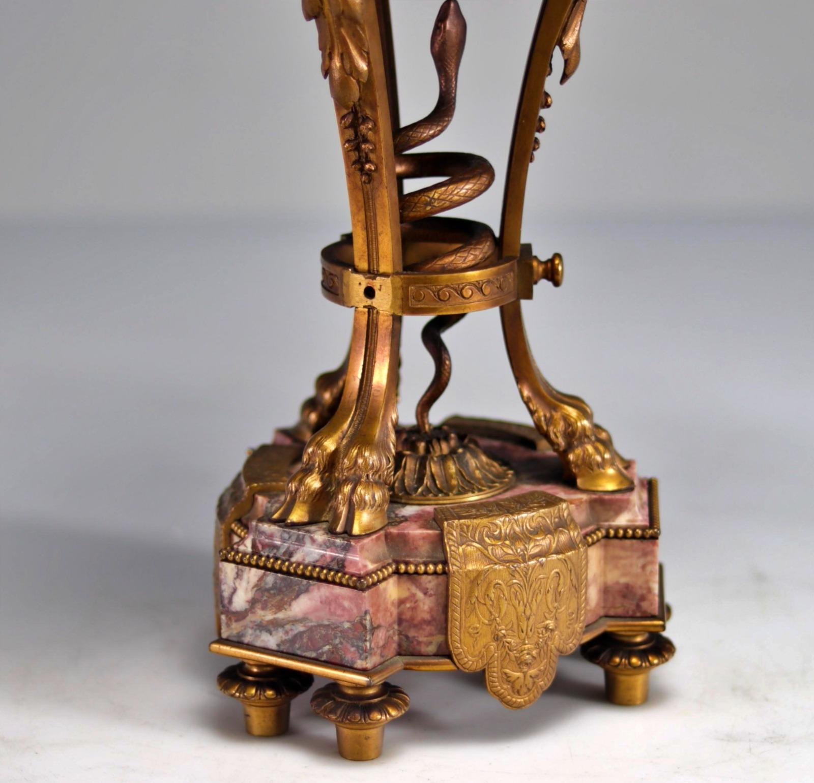 French Rare Pair of Marble and Gilt Bronze Cassolettes 19th Century