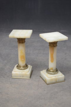 Rare paire de piédestaux en marbre c1870 Colonnes en marbre