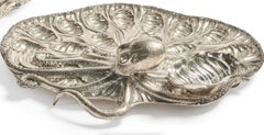 Rare Pair of Mario Buccellati Italian Silver Marine-Themed Oyster Platters