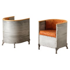 Rare pair of Mats Theselius 'Aluminium Chair' by Källemo, 1990