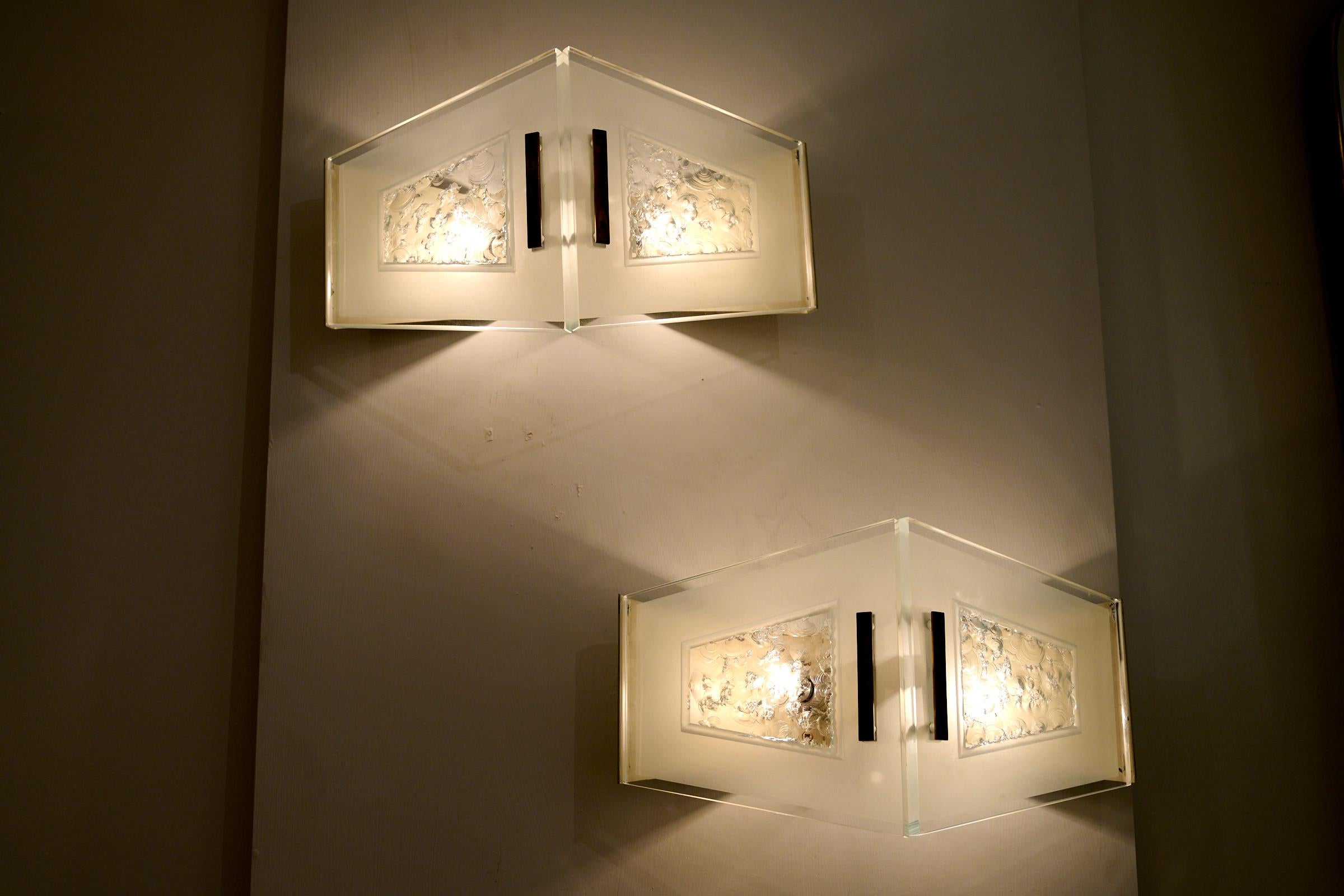 Seltenes Paar Max Ingrand Wall Lights (Messing) im Angebot