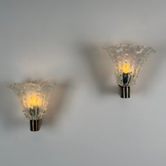 Rare Pair of "Medusa" Murano Glass Sconces by Ercole Barovier, 1940s