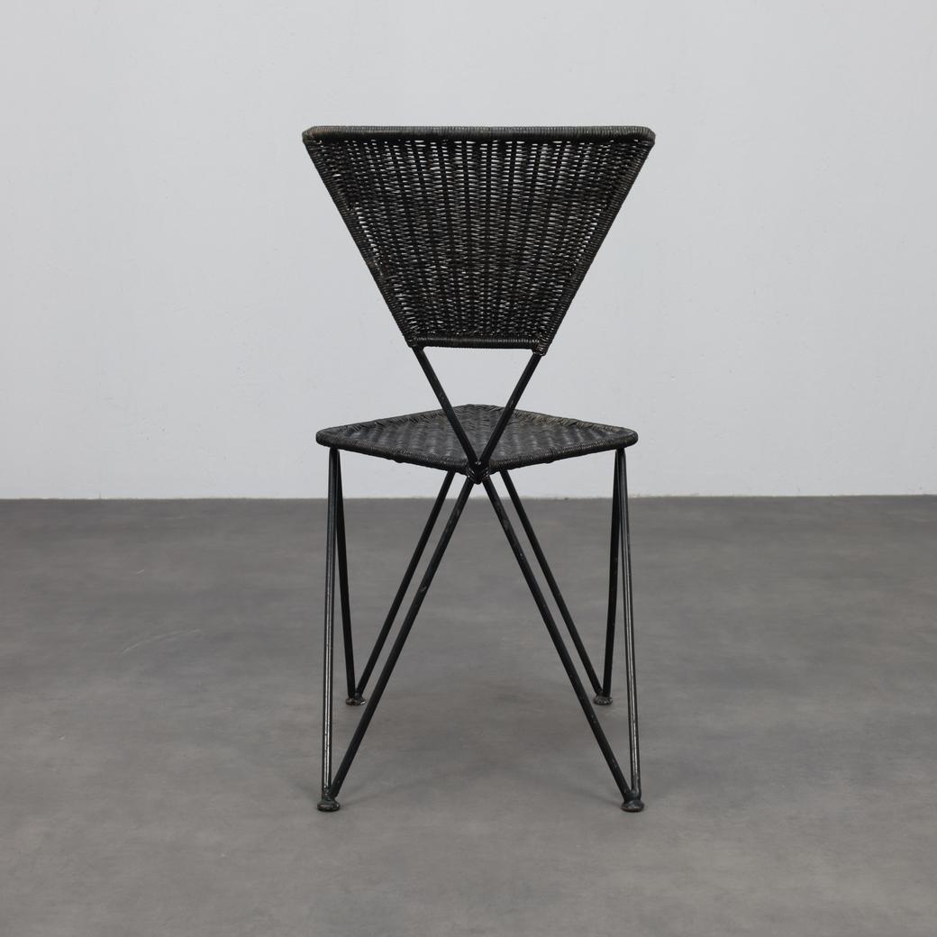 Metà XX secolo Rara coppia di sedie 