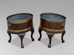 Rare Pair of Mid 18th Century Georgian Mahogany Brass Bound Wine Coolers