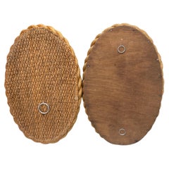 Rare Pair Of Mid-Century Rope Oval Mirror Adrien Audoux & Frida Minet