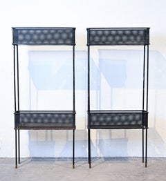 Rara coppia di jardinieres a due piani di Mathieu Matégot della metà del secolo scorso