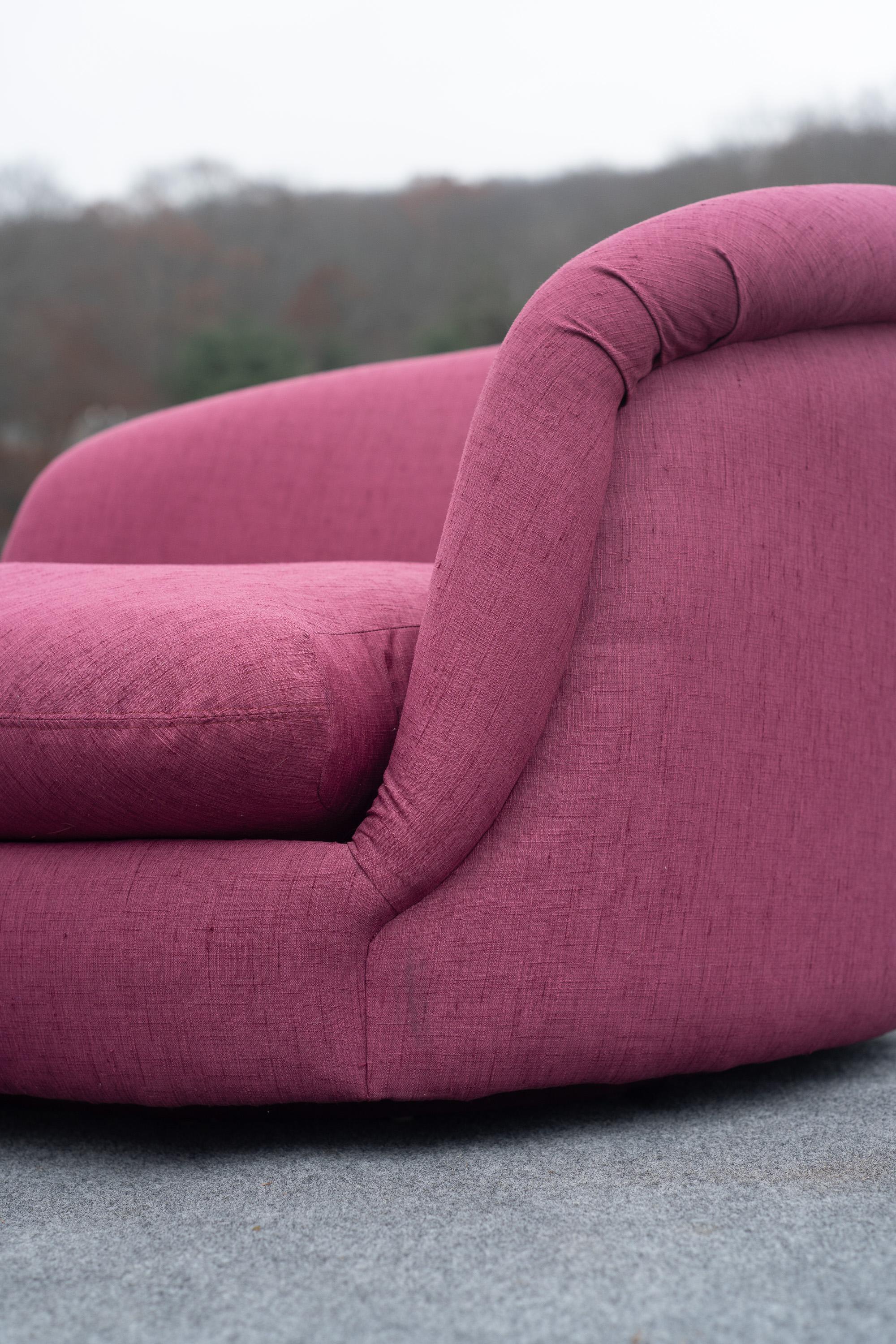 Rara coppia di sedie a vasca Milo Baughman per Thayer Coggin in color magenta originale in vendita 6