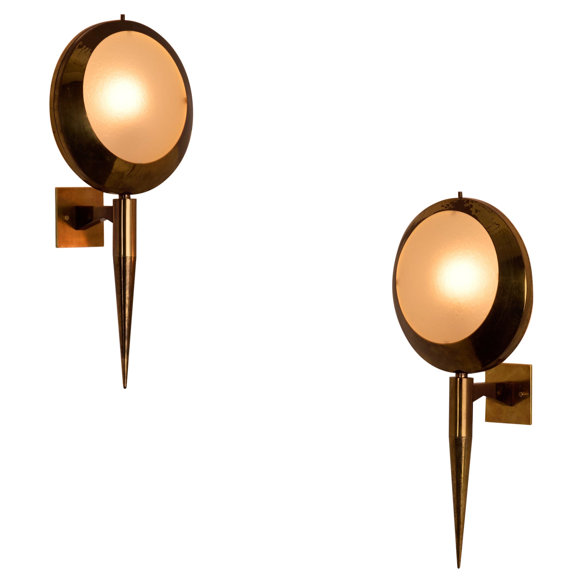 Rare Pair of Model 2128 Sconces by Stilnovo