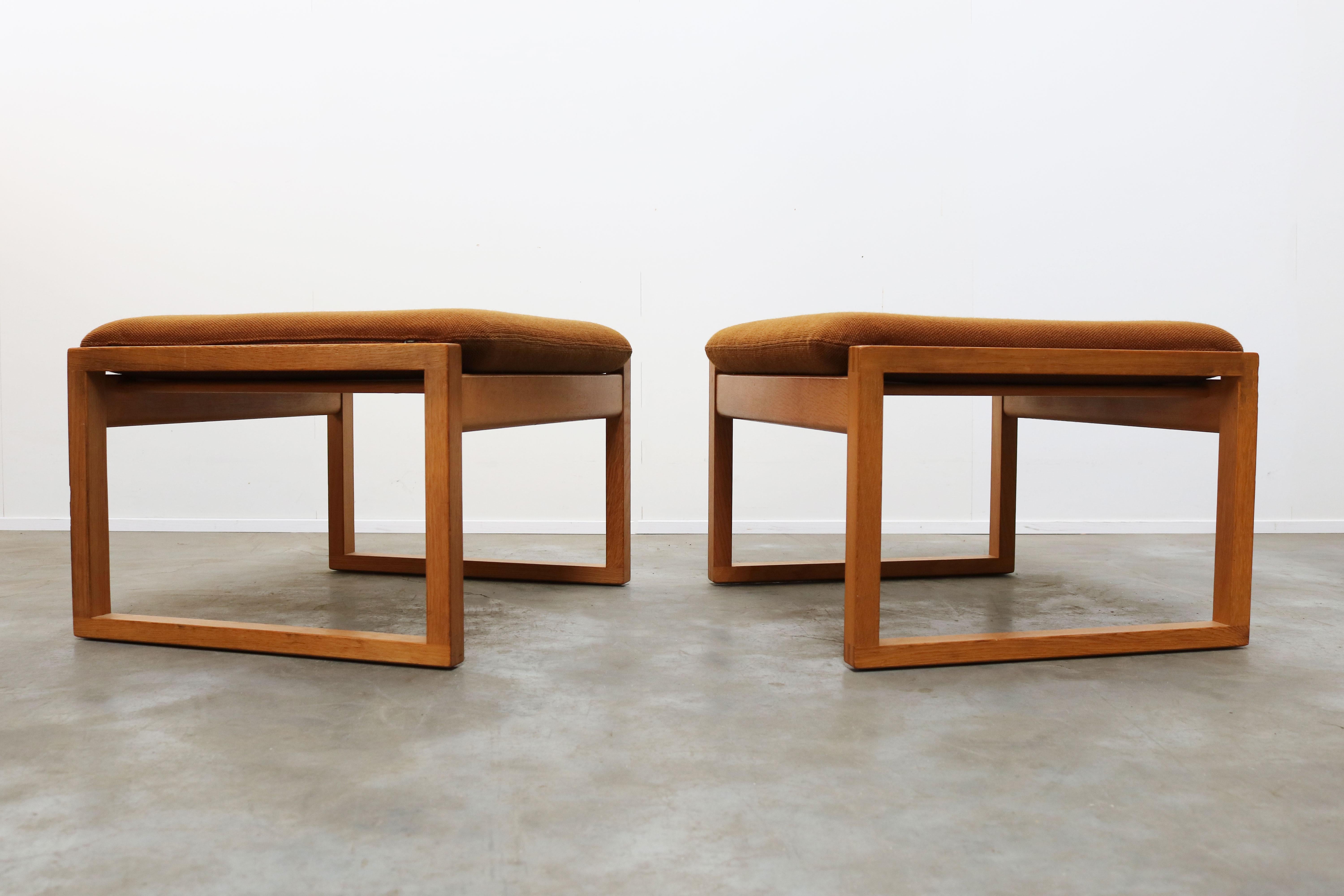 Seltenes Paar Sessel Modell 2254 von Børge Mogensen mit Ottomanen 1950er Jahre Wolle im Angebot 10