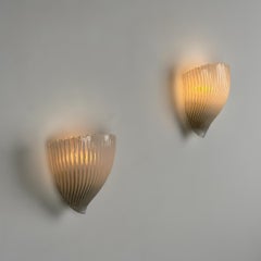Rare Pair of Model "5777" Reticello Wall Sconces by Carlo Scarpa for Venini, 30s