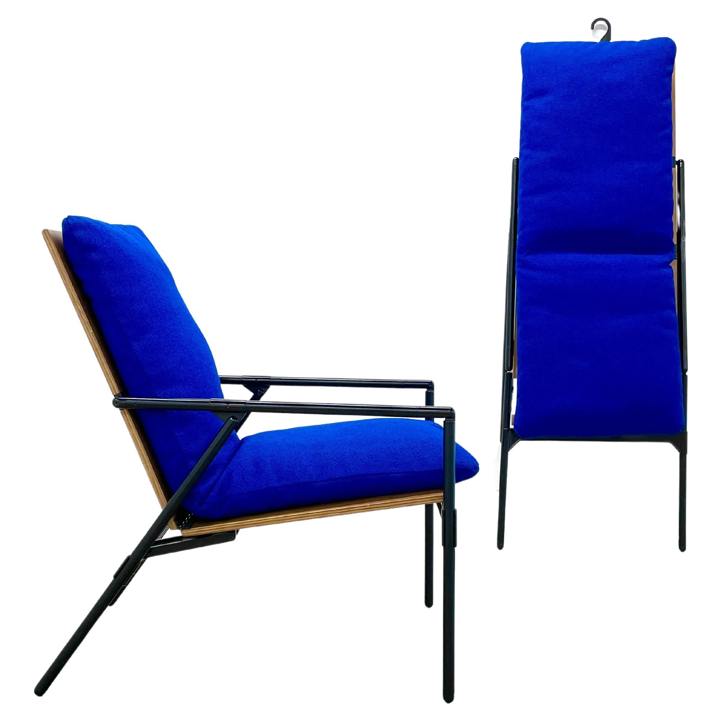 Rare Pair of Model "Nena" Folding Lounge Chairs by Richard Sapper, 1984 For Sale