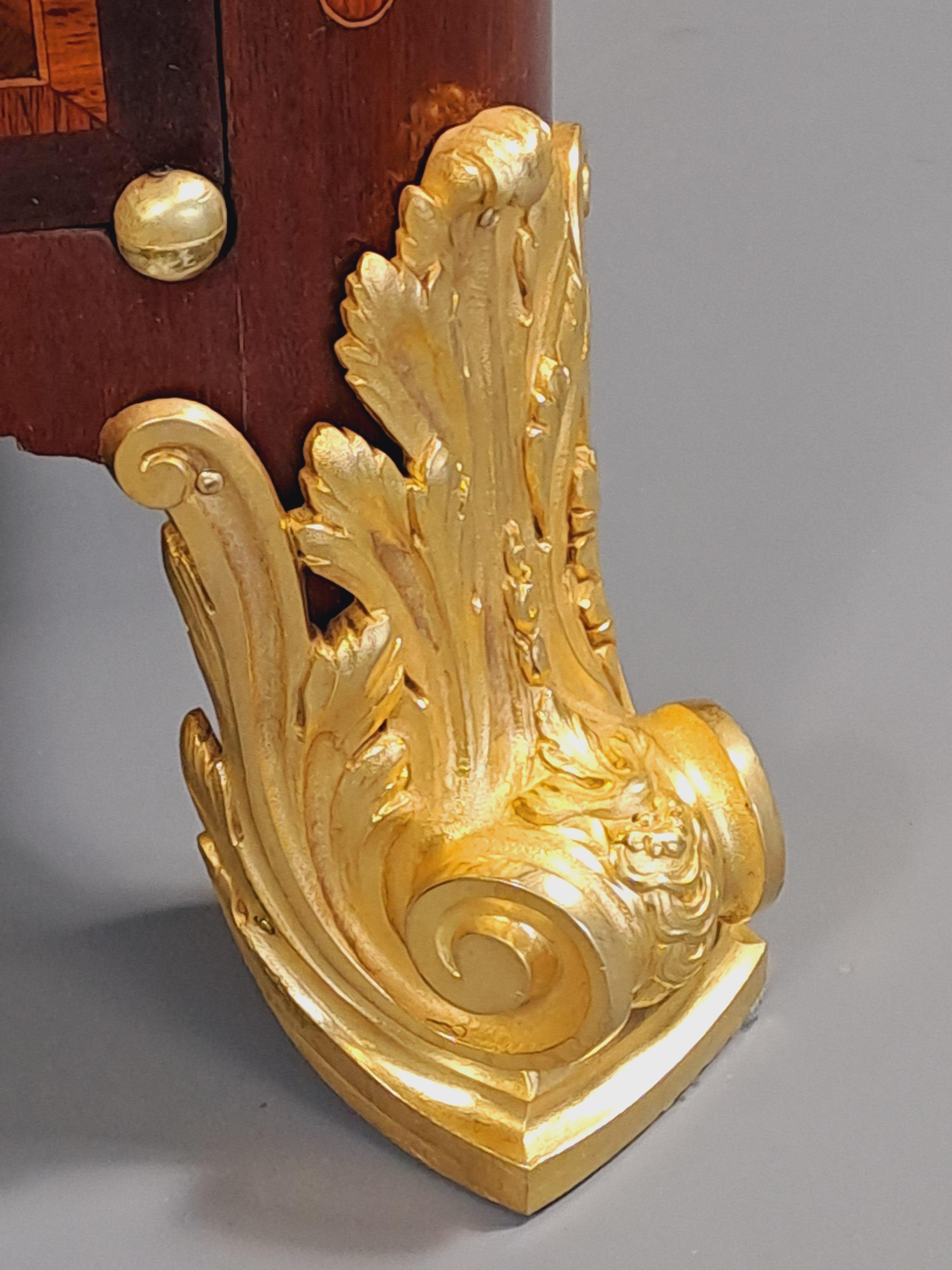 Rare Pair Of Napoleon III Cabinets In Floral Marquetry And Gilt Bronze For Sale 4