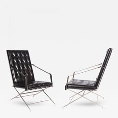 Seltenes Paar napoleonische Kampagnenstühle John Vesey