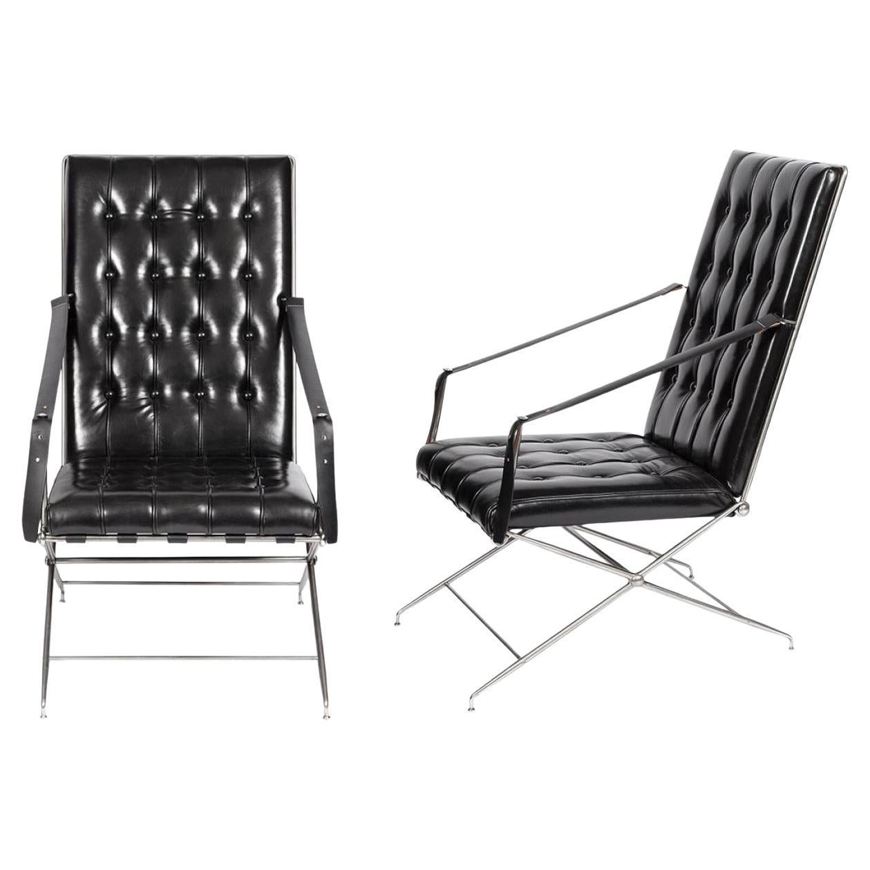 Rare Pair of Napoleonic Campaign Chairs John Vesey