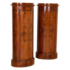 Rare Pair of Narrow Antique Mahogany Cabinets from Denmark Rare Pair of Narrow Antique Mahogany Cabinets from Denmark
