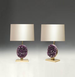 Pair of Natural Amethyst Lamps by Phoenix