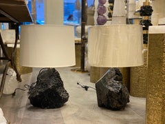 Rare Pair Of Natural Rock Crystal Lamps  By Phoenix 