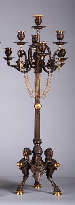 Rare Pair of Neo-Greek Candelabra Attributed to F. Barbedienne