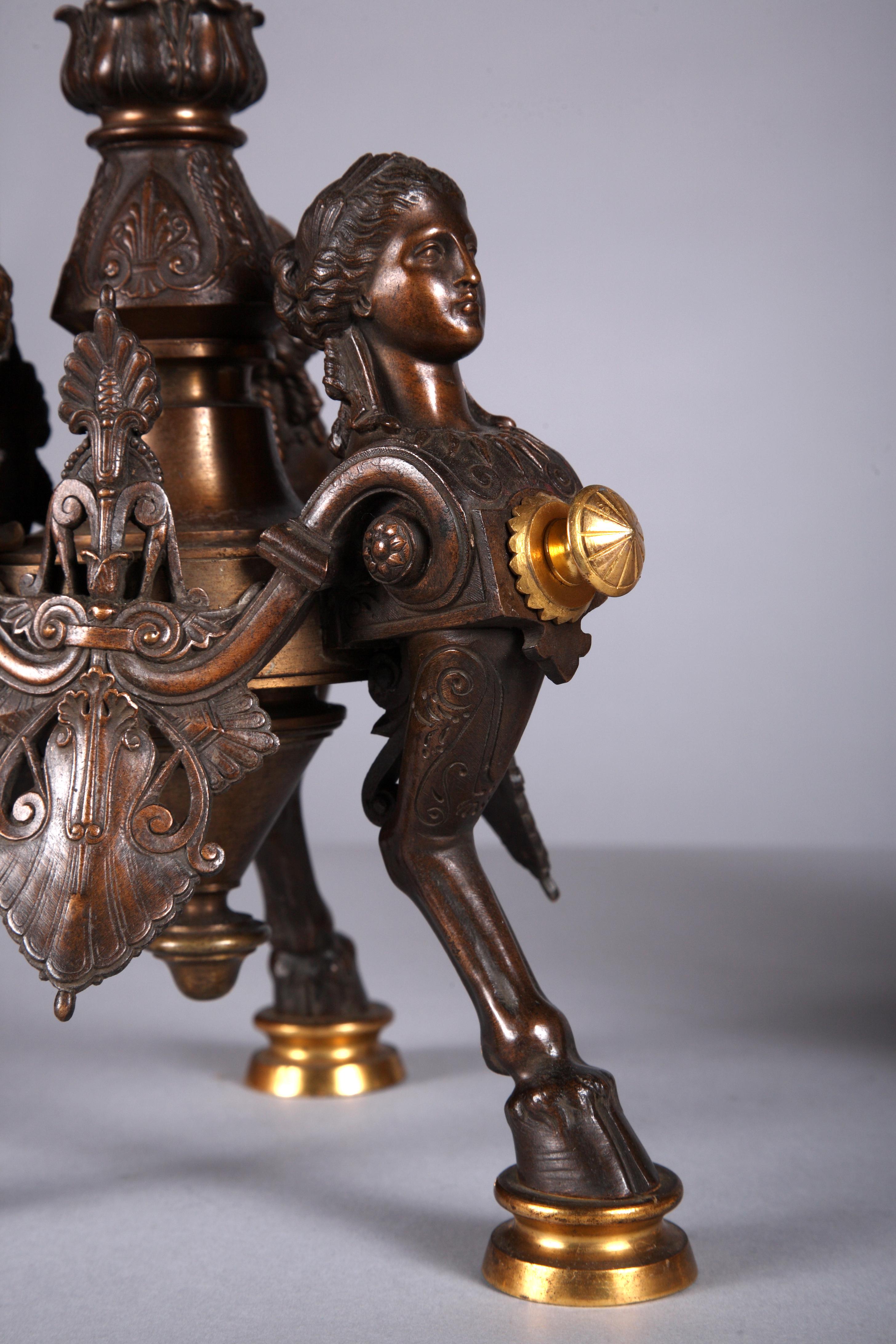 Rare Pair of Neo-Greek Candelabra Attributed to F. Barbedienne In Good Condition In PARIS, FR