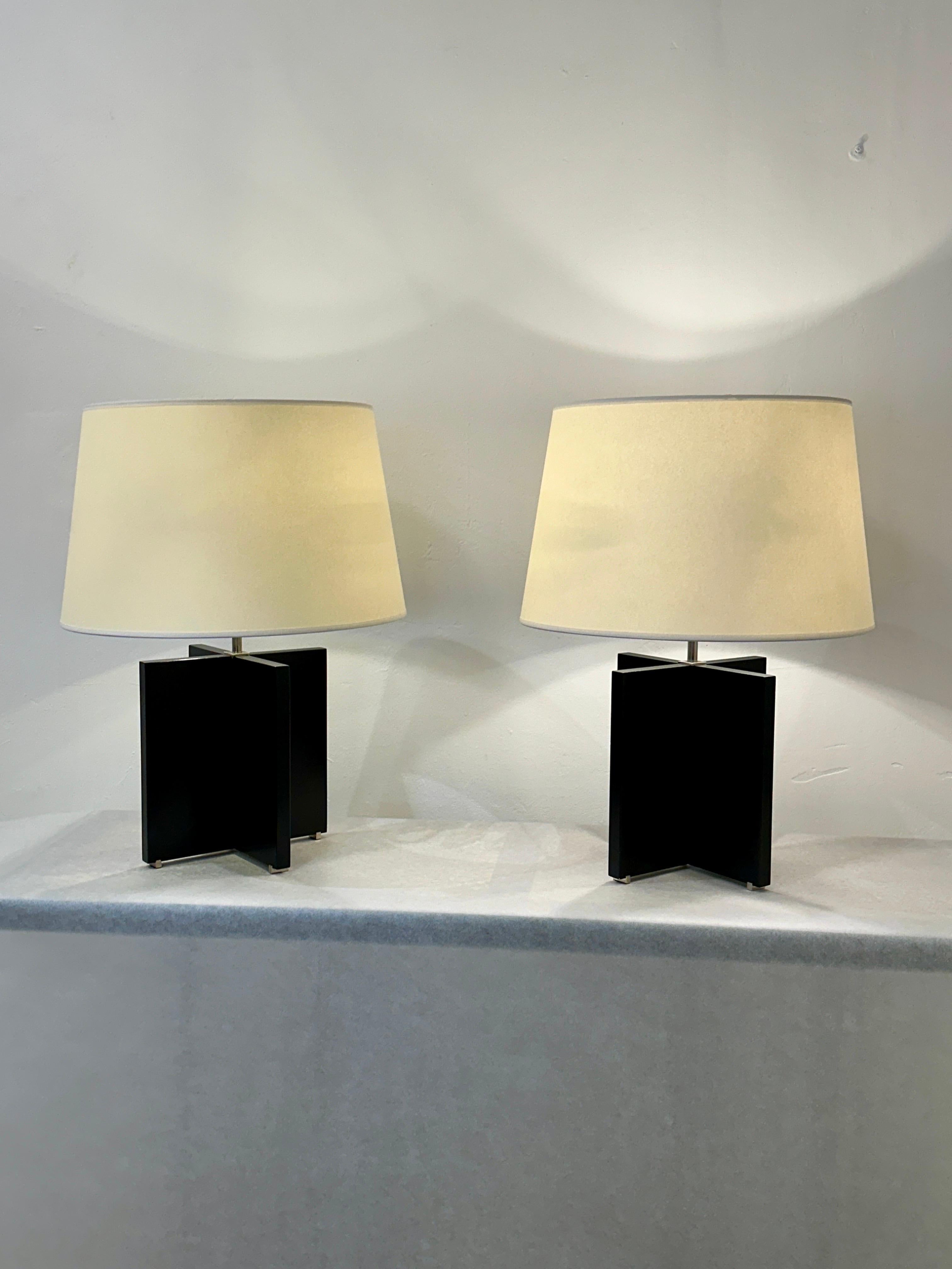 Rare paire de lampes de bureau Nessen en forme de « X » en vente 8