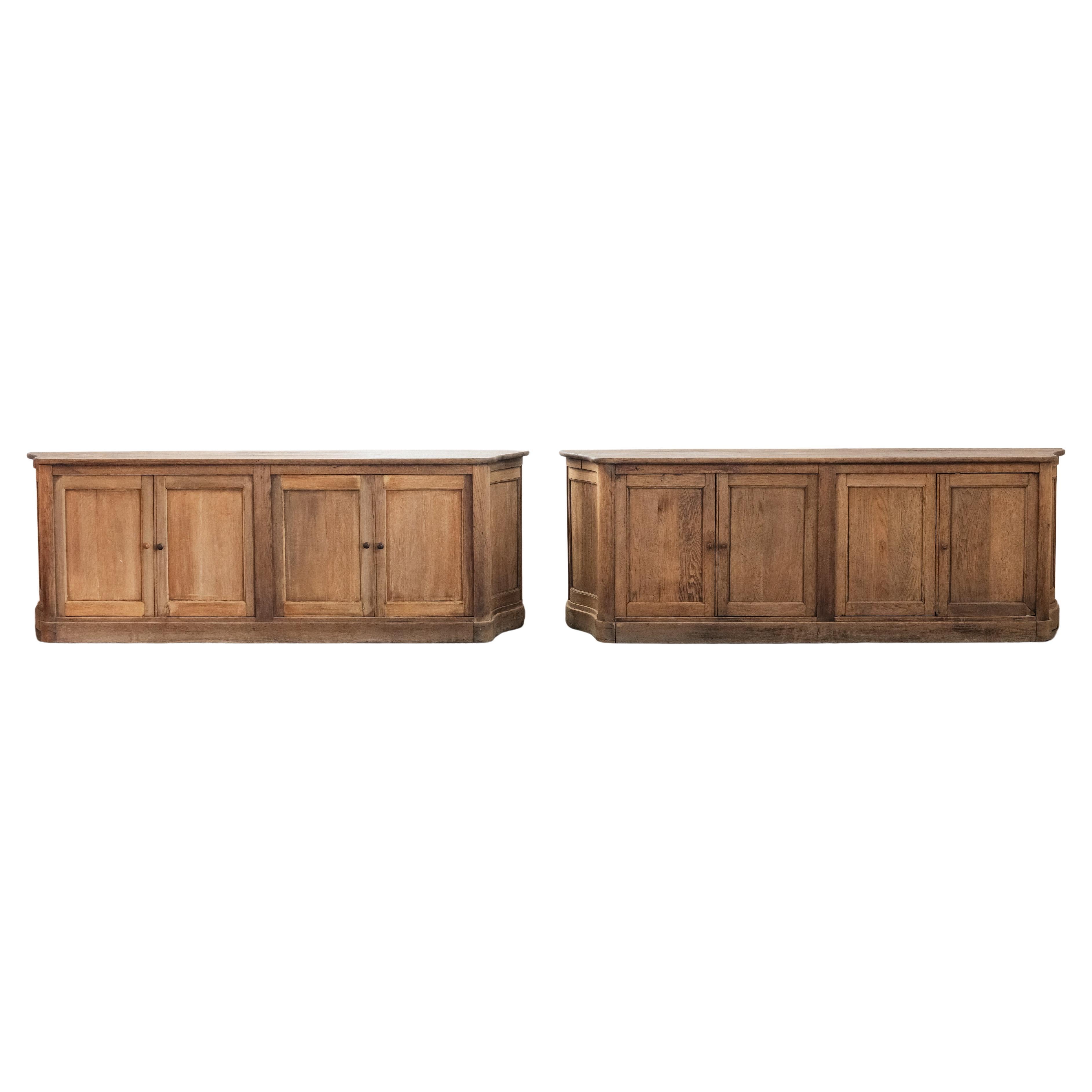 Rare Pair Of Oak Cabinets From France, Circa 1880