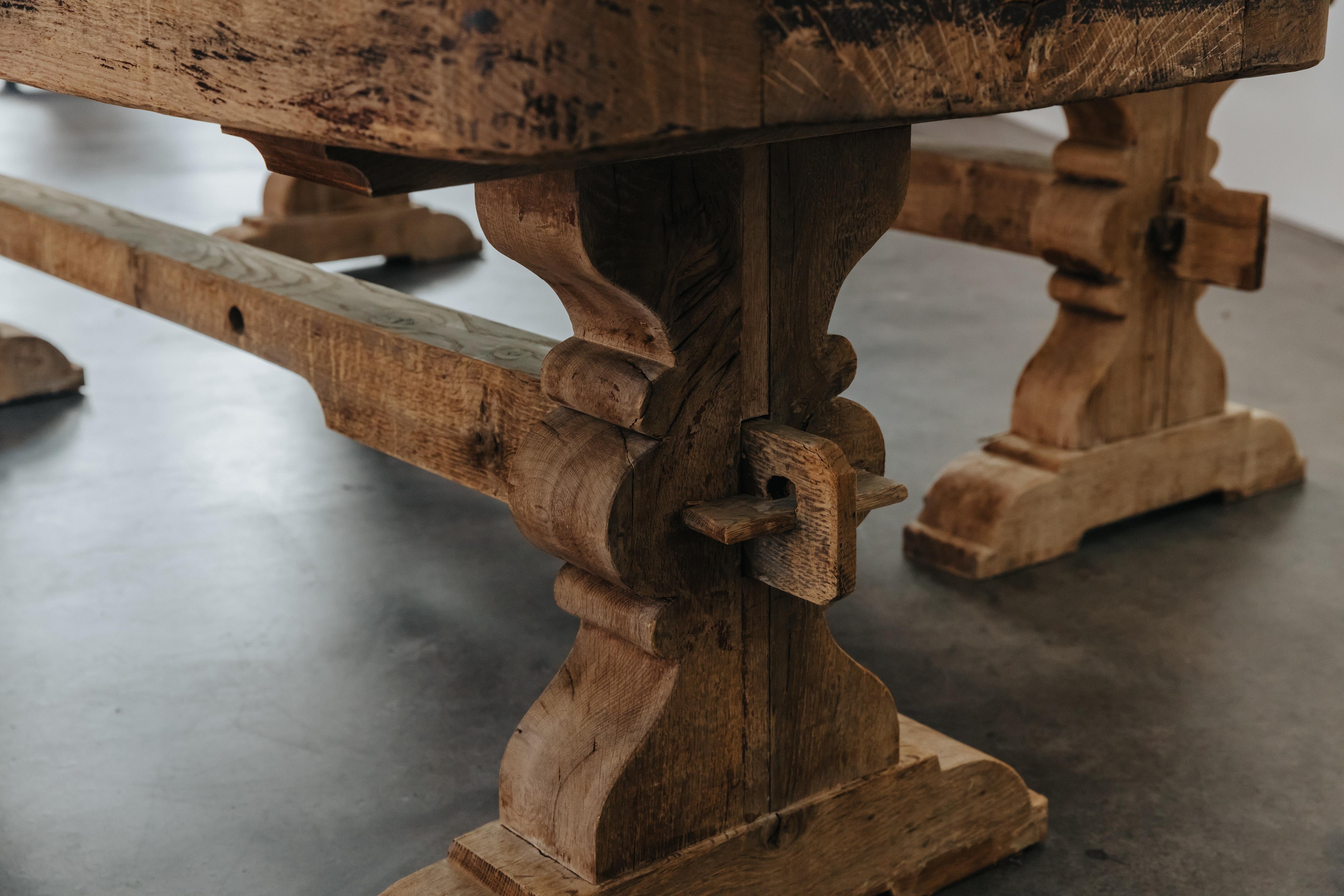 Rare Pair Of Oak Wine Tasting Tables From France, Circa 1880 3