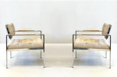 Rare Pair of Off White Boucle Lounge Chairs by Harvey Probber
