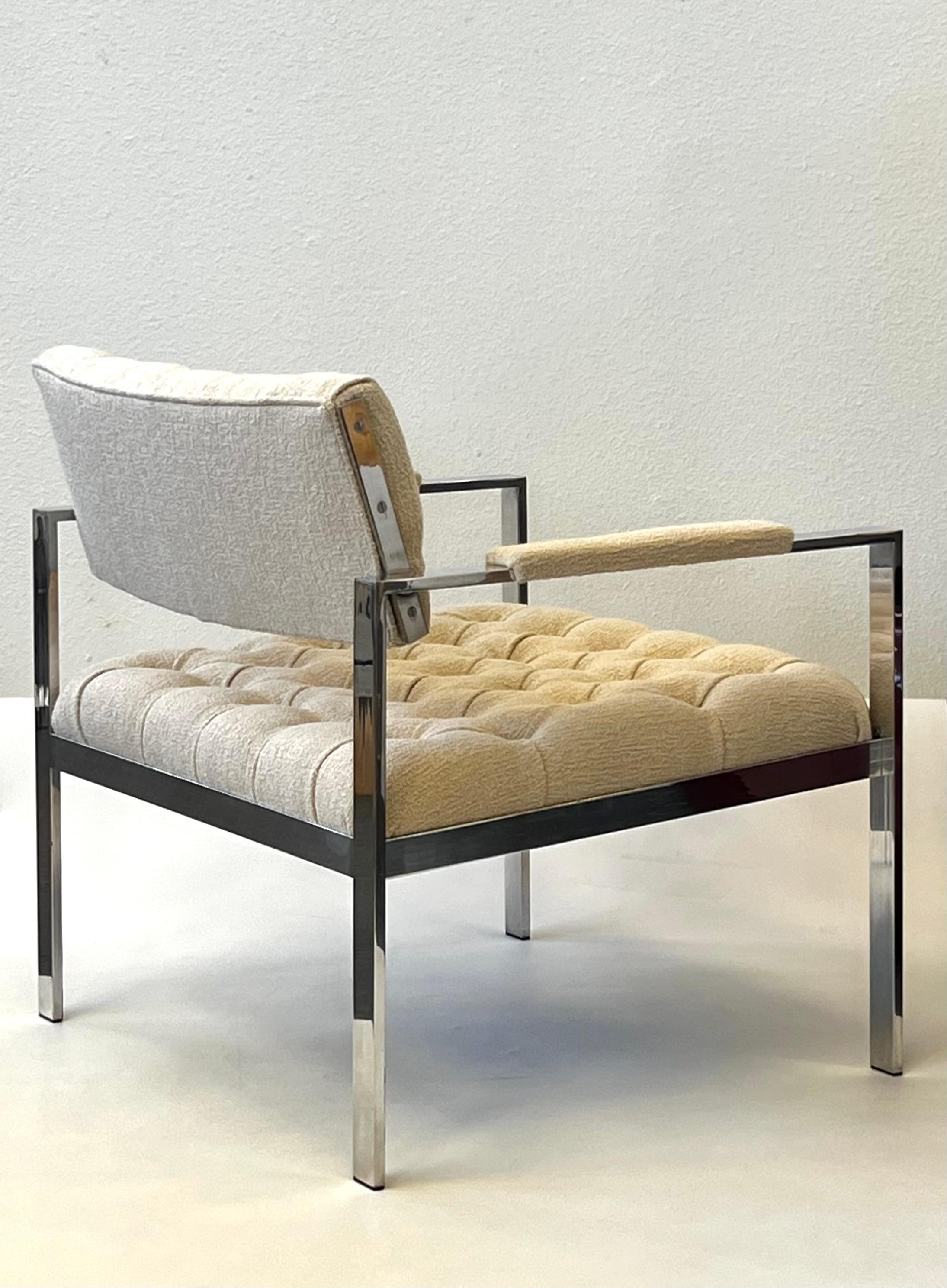 Raro par de sillones blancos de Harvey Probber Hecho a mano en venta
