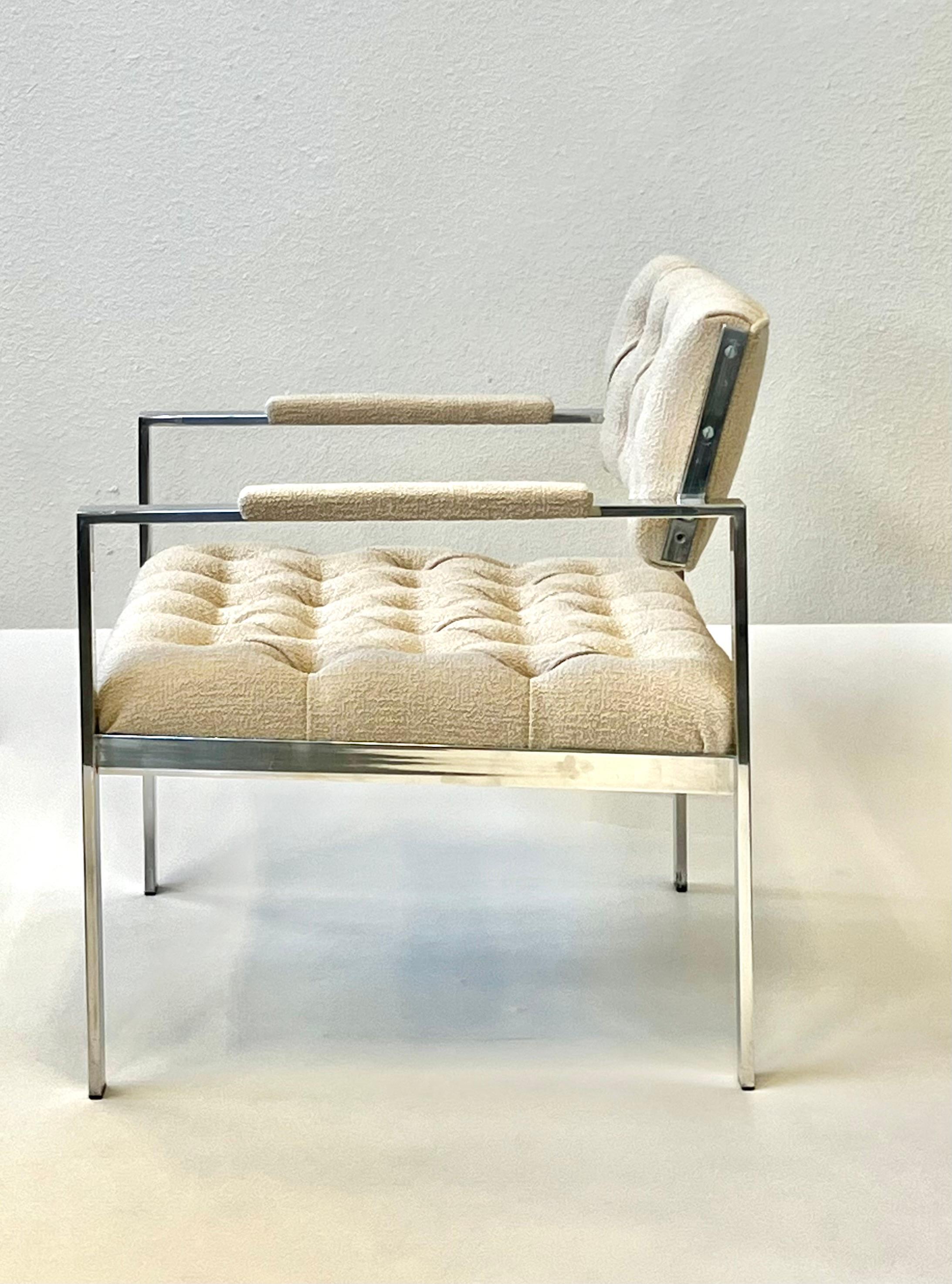 Raro par de sillones blancos de Harvey Probber en Bueno estado para la venta en Palm Springs, CA