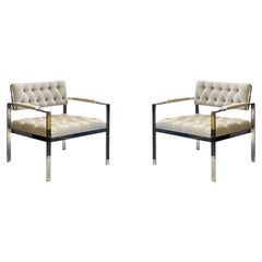 Rare Pair of Off White Boucle Lounge Chairs by Harvey Probber