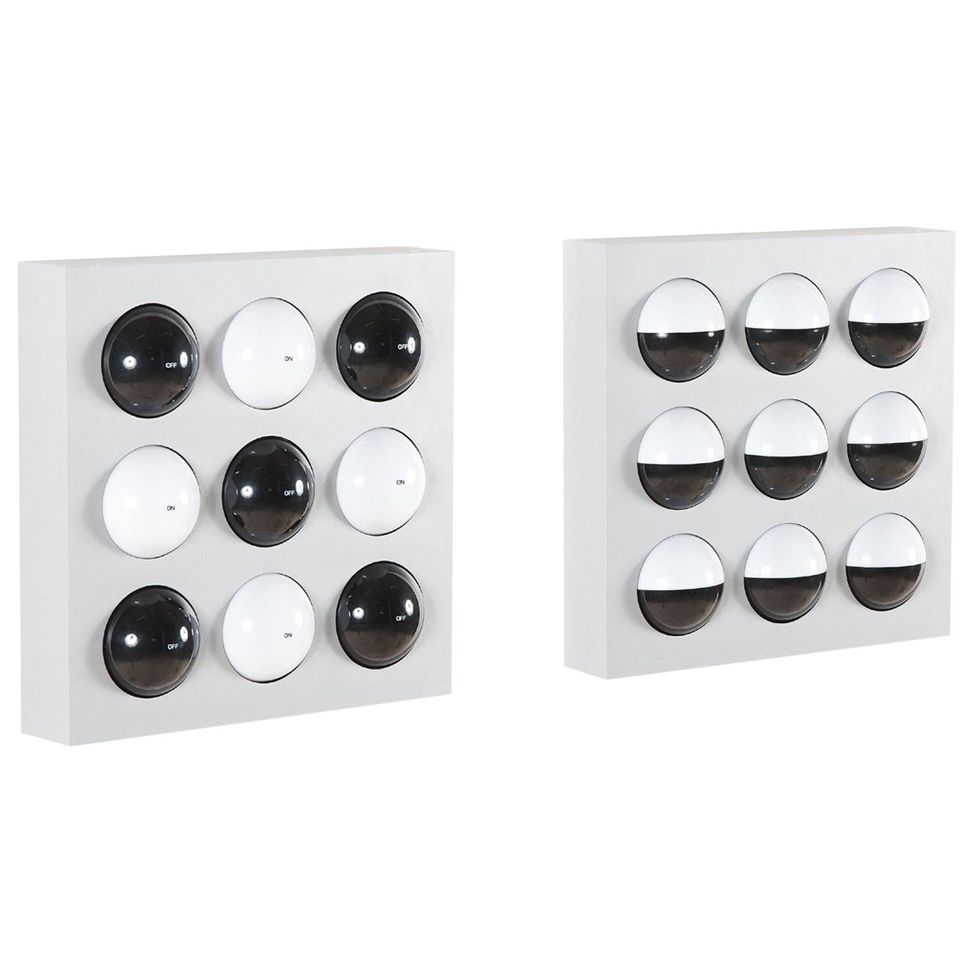 Rare Pair of "ON/OFF" Wall Lamps Designed by Paul Talman, circa 1965