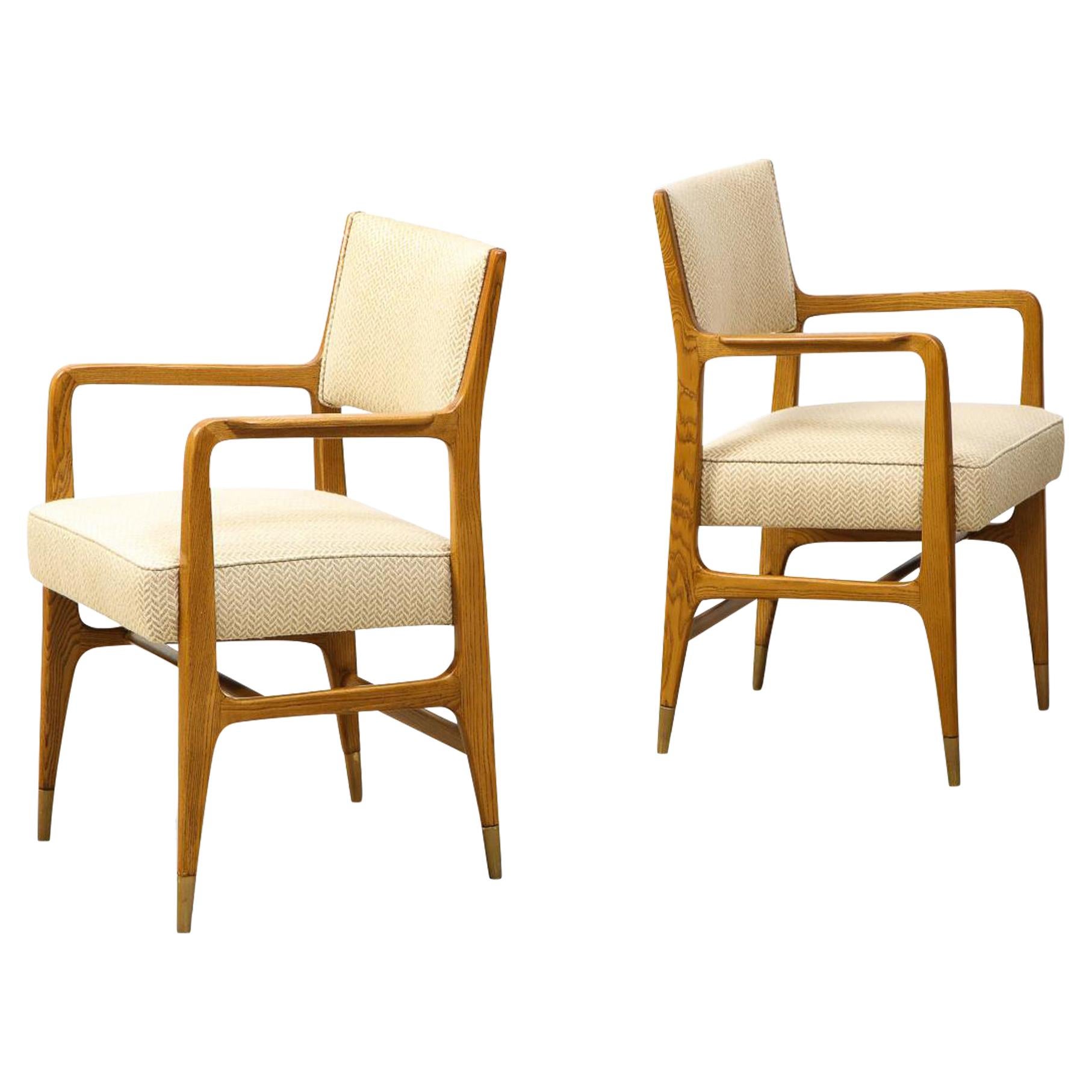 Rare Pair of Open Armchairs by Gio Ponti