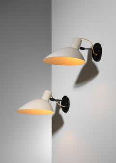 Rare pair of original 60's Arteluce Vittoriano Vigano sconces "Visor"