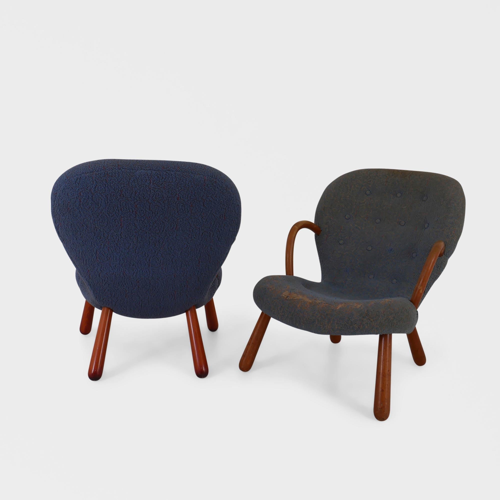 Norvégien Paire rare de chaises Clam originales d'Arnold Madsen pour Vik & Blindheim, Norvège en vente