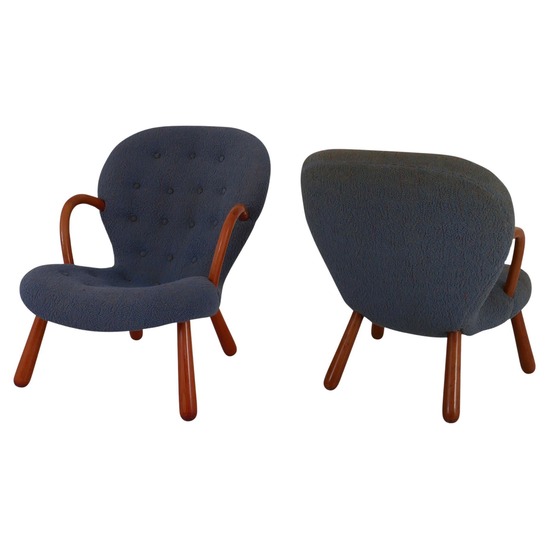 Rare Pair of Original “Clam Chairs” by Arnold Madsen for Vik & Blindheim, Norway